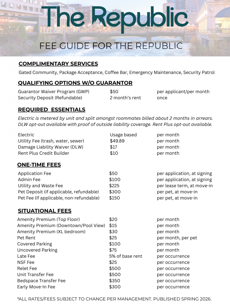 The Republic fees
